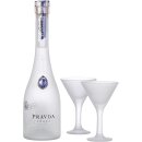 Pravda Vodka 40% Vol. 350ml Geschenkset mit Glas