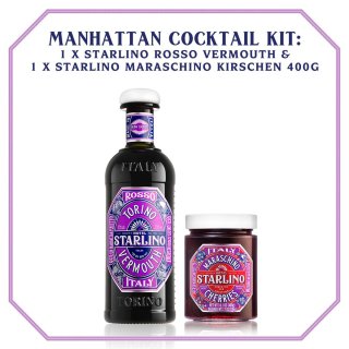 Starlino Rosso Vermouth & Maraschino Kirschen Manhattan Cocktail-Kit