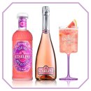 Starlino Rosé Spritz Aperitif Drink Set mit Sektflasche als Geschenk oder für den Aperitif Genuss zuhause (2x0,75l plus Glas)