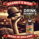 Shankys Whip Original Black Irish Whiskey Liqueur 0,7l mit 4 Shotgläsern