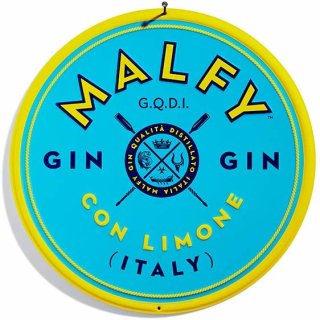 Malfy Gin Con Limone Tin Sign - Logo Blechschild